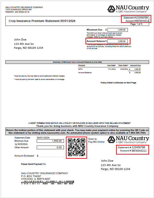 Billing Statement